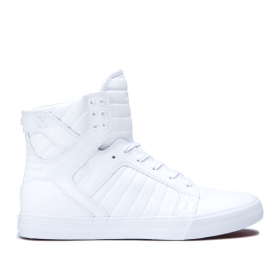 Supra Mens SKYTOP White/White High Top Shoes | CA-58307